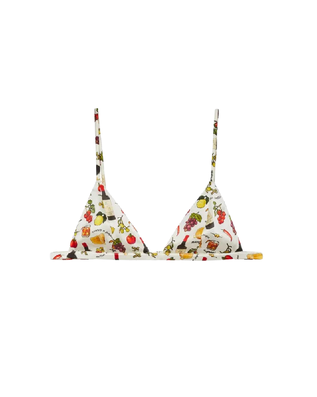 Luxe Triangle Bra, Ciao Print Chic Lace Underwear