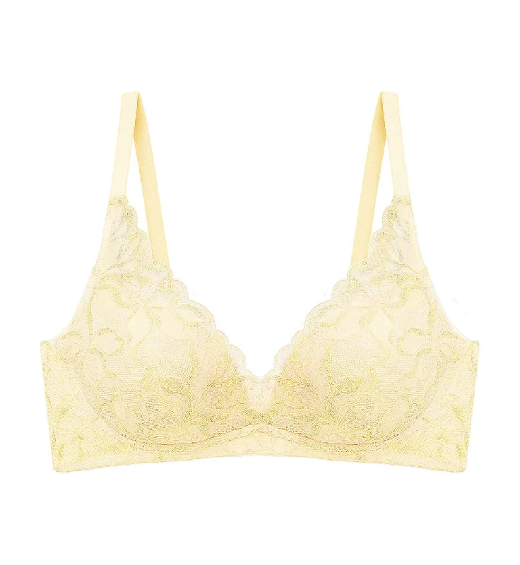 Magnolia Lace Non Wired Push Up Deep V Bra Adjustable Fit Bra