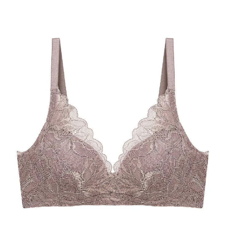 Magnolia Lace Non-Wired Push Up Deep V Bra Comfortable Fit Bralette