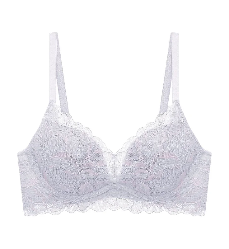 Magnolia Lace Wired Push Up Deep V Bra Full Coverage Bra