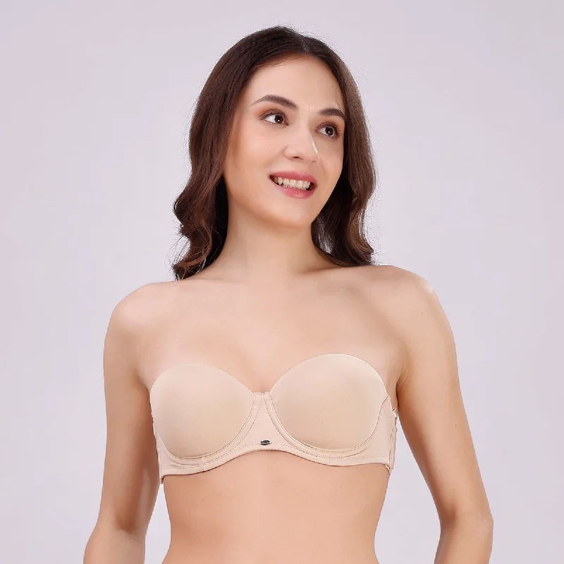 Medium Coverage Padded Underwired Multiway Transparent Back Bra FB-541 Full Support Bra