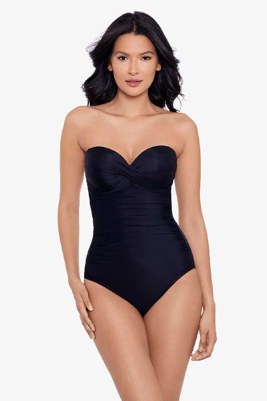 Rock Solid Madrid Bandeau One Piece Swimsuit Trendy Swimwear Set