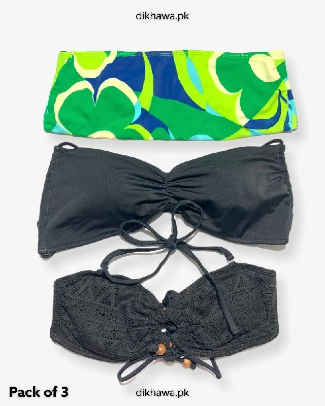 Pack Of 3 Stocklot Bikini Top Swimwear | Bikini Top Bundle | Imported Stock Branded Bikini Top Sexy Swimwear Set