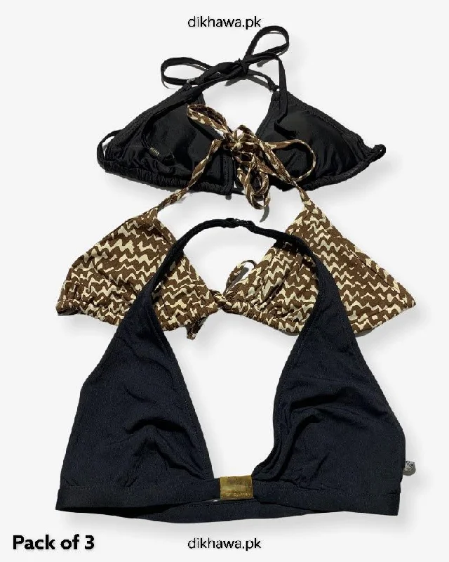 Pack Of 3 Stocklot Bikini Top Swimwear | Bikini Top Bundle | Imported Stock Branded Bikini Top Reversible Bikini Set