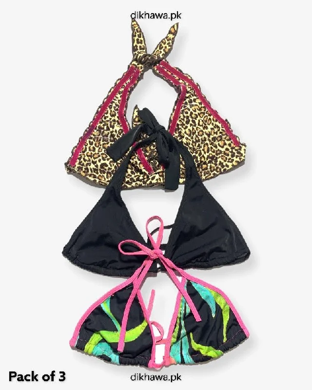 Pack Of 3 Stocklot Bikini Top Swimwear | Bikini Top Bundle | Imported Stock Branded Bikini Top Quick-Dry Swimsuit