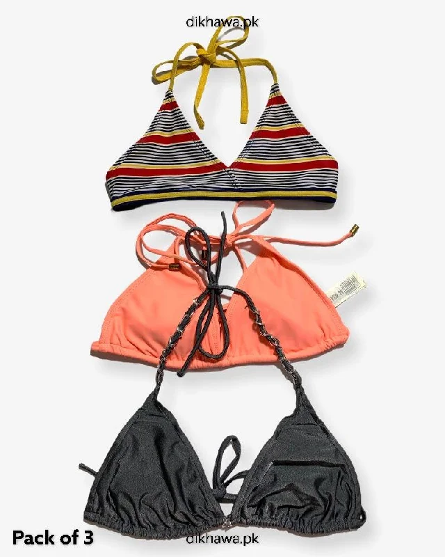 Pack Of 3 Stocklot Bikini Top Swimwear | Bikini Top Bundle | Imported Stock Branded Bikini Top Comfortable Swim Shorts