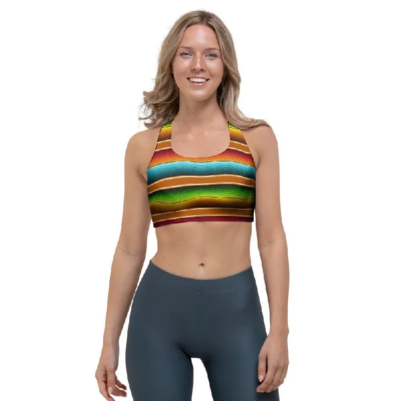 Serape Print Sports Bra Active Wear Bra