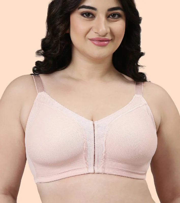 Enamor Body Transform F097 Smooth Contour Lift Bra for Women- Full Coverage, Non Padded and Wirefree - Pearl Chic Satin Bra