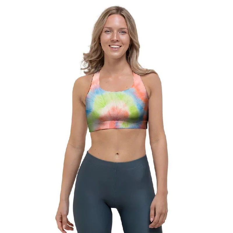 Spiral Tie Dye Sports Bra Soft Cotton Bra