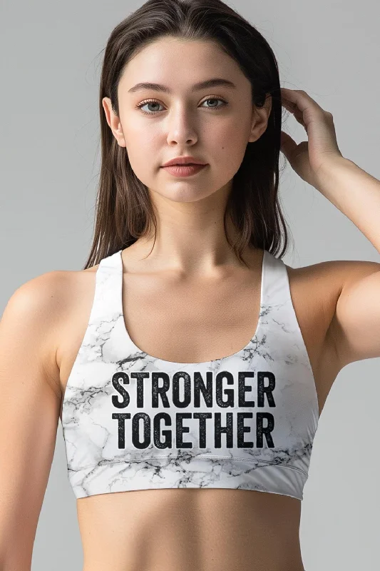 Stronger Together Stella Seamless Racerback Sport Yoga Bra - Women Floral Lace Bra