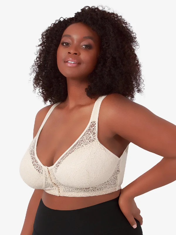 The Lora - Back Smoothing Lace Front-Closure Bra Soft Lace Bra