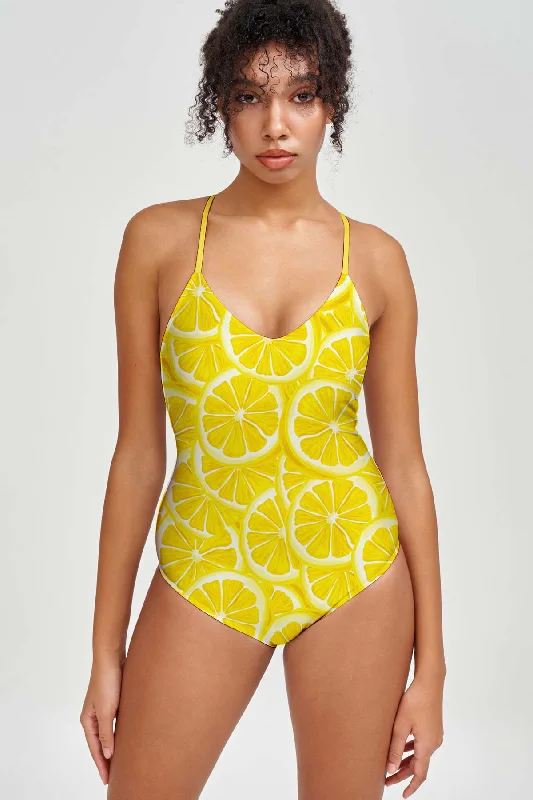 A Piece of Sun Nikki Crisscross Strappy One-Piece Swimsuit - Women Strapless Swimsuit Top