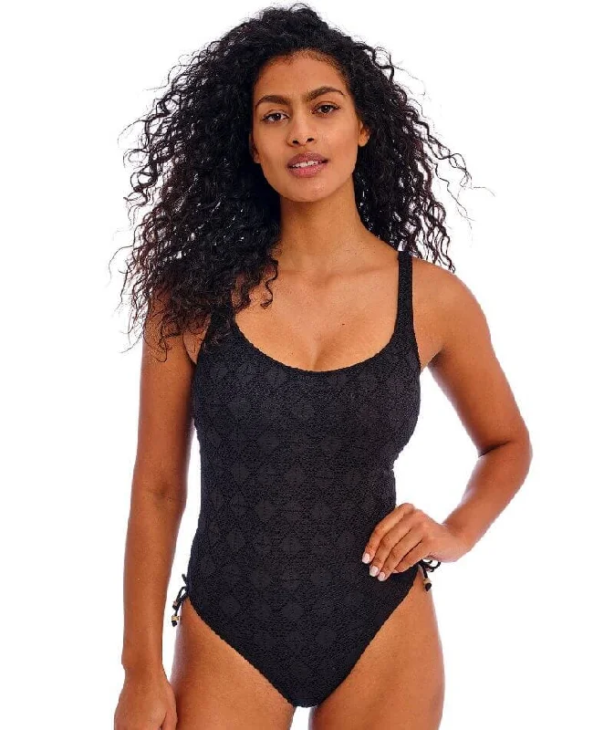 Freya Swim Nomad Nights Underwire Swimsuit - Black Swimsuit with Skirt