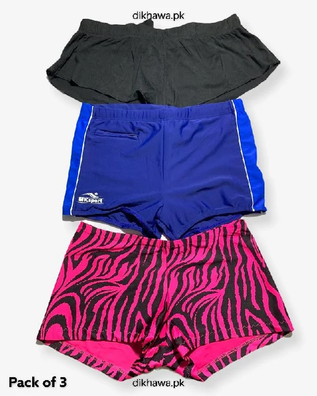 Pack of 3 Imported Stocklot Branded Jersey Panty Bikini Style Sexy Thong Panty Swimwear Panty Soft Beachwear Set