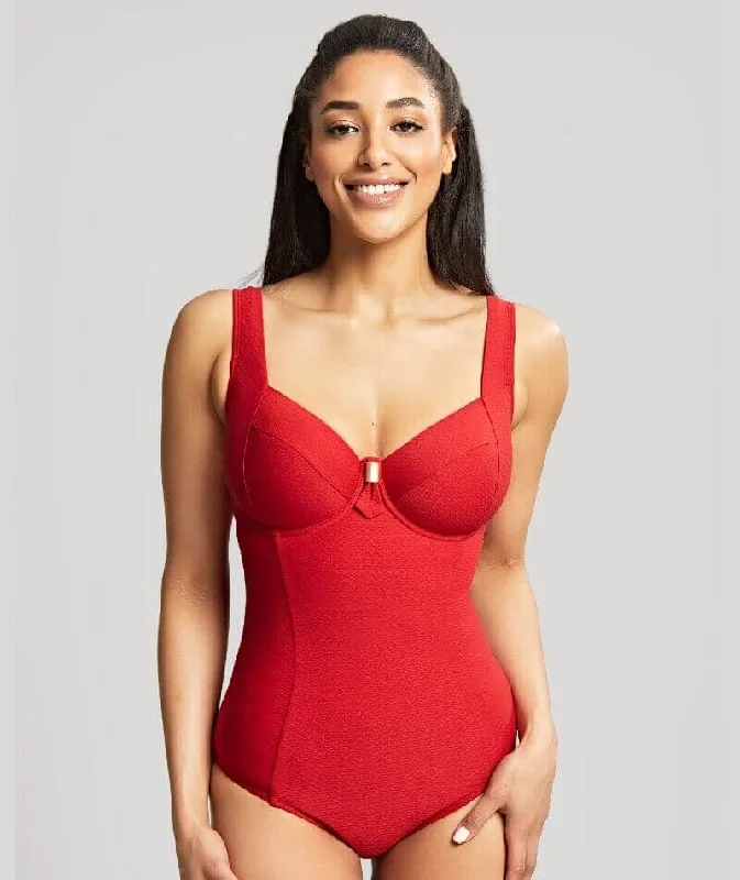 Panache Swimwear Marianna Balconnet One Piece Swimsuit - Crimson Mesh Swimsuit Top