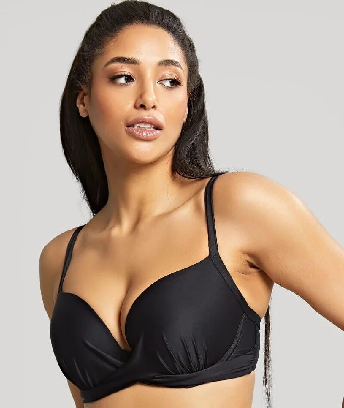 Panache Swimwear Serenity Plunge D-H Cup Bikini Top - Noir High-Waisted Swimwear