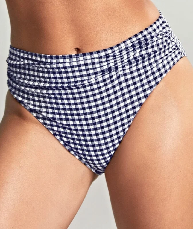 Panache Swimwear Gingham Midi Pant - Navy Gingham Quick-Dry Tankini