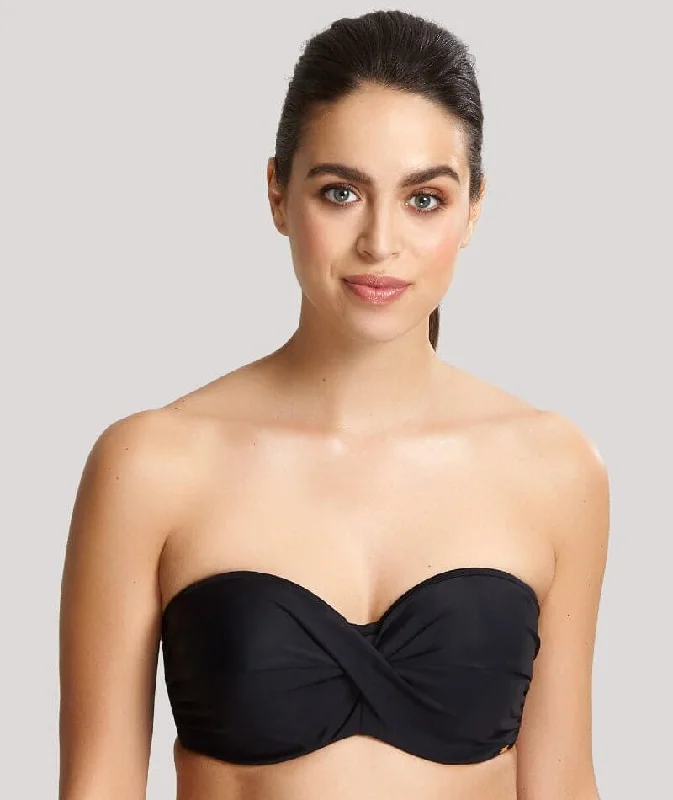 Panache Swimwear Anya Riva Twist Bandeau Underwired Bikini - Black Classic One-Piece