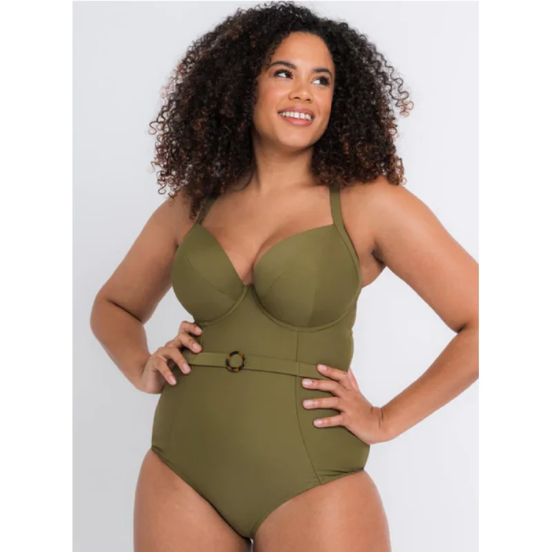 Retro Sun Multiway Swimsuit Olive Sporty Swimsuit Style