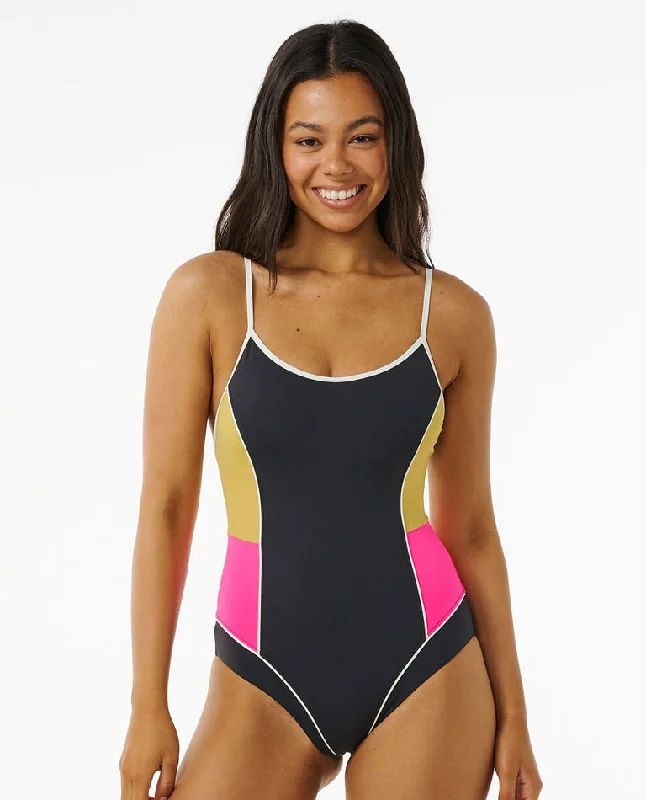 Rip Curl Hibiscus Heat One Piece Swimsuit Tropical Print One-Piece