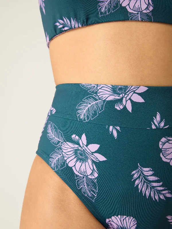 Swimwear Hi-Waist Cheeky Brief Light-Moderate Midnight Tropic Print Floral Bikini Top