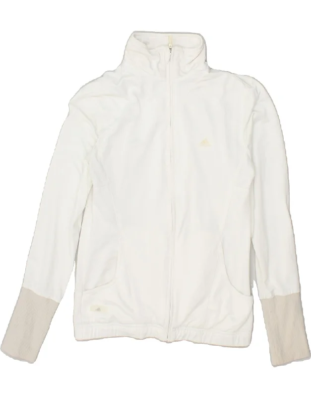 ADIDAS Womens Clima 365 Graphic Tracksuit Top Jacket UK 12 Medium White Snapped Jacket Toggled Jacket Drawstring Jacket