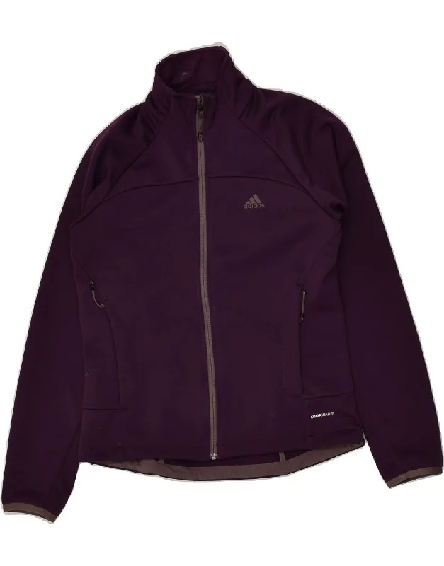 ADIDAS Womens Climawarm Tracksuit Top Jacket UK 10 Small Purple Polyester Fitted Jacket Loose Jacket Oversized Jacket