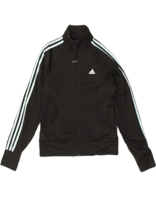 ADIDAS Womens Tracksuit Top Jacket UK 10 Small Black Polyester Corduroy Jacket Velvet Jacket Brocade Jacket