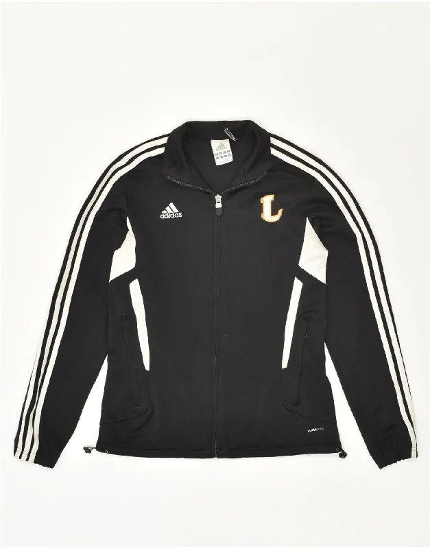 ADIDAS Womens Tracksuit Top Jacket UK 10 Small Black Polyester Rayon Jacket Velvet Jacket Corduroy Jacket