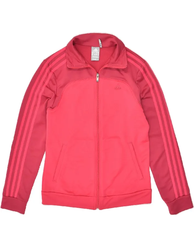 ADIDAS Womens Tracksuit Top Jacket UK 8/10 Small Pink Polyester Fitted Jacket Loose Jacket Oversized Jacket