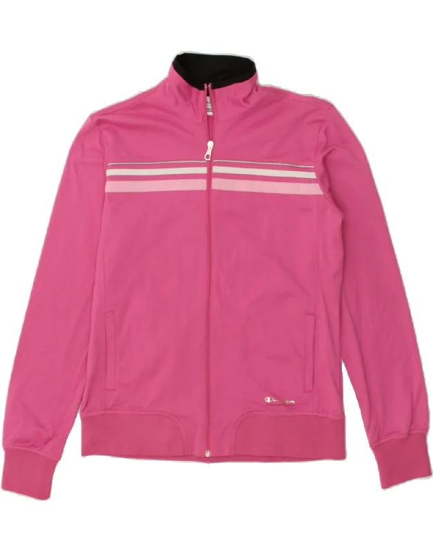 CHAMPION Womens Herritage Fit Tracksuit Top Jacket UK 16 Large Pink Cotton Jacket Linen Jacket Terry Jacket