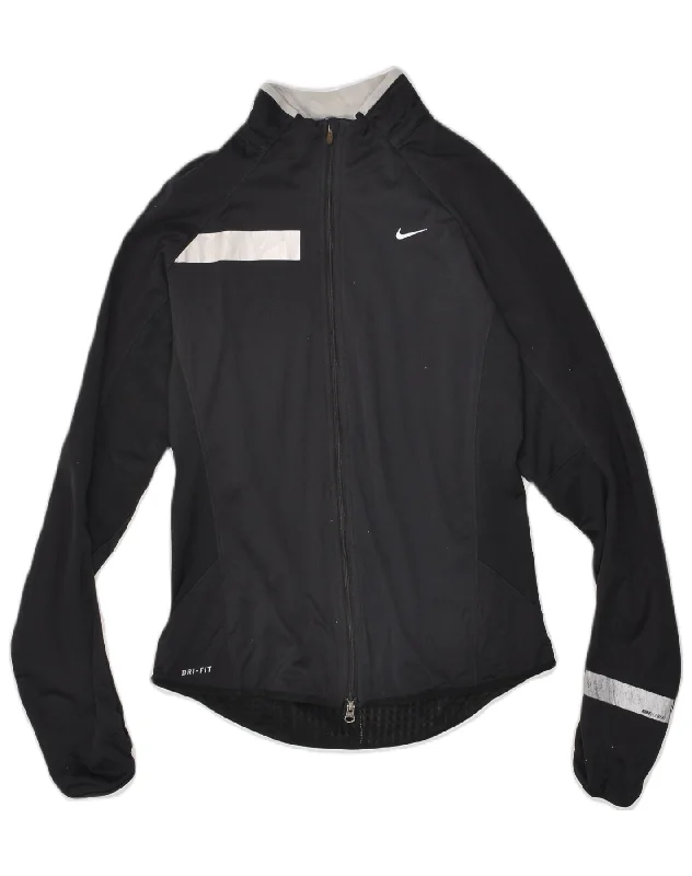 NIKE Womens Dri Fit Tracksuit Top Jacket UK 10 Small Black Polyester Corduroy Jacket Velvet Jacket Brocade Jacket