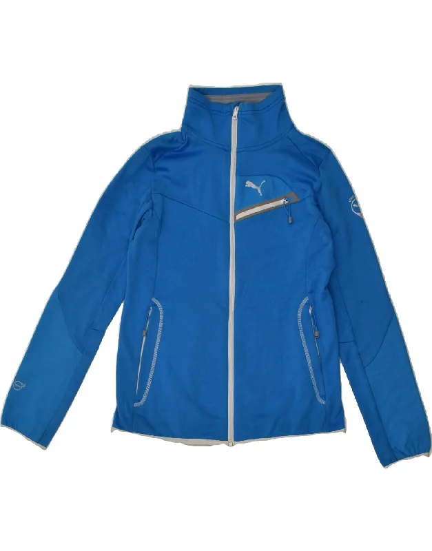 PUMA Womens Tracksuit Top Jacket UK 14 Large  Blue Polyester Anorak Shell Jacket Lightweight Jacket