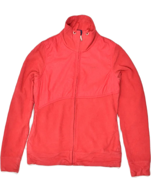 REEBOK Womens Tracksuit Top Jacket UK 8 Small Red Polyester Tiered Jacket Buttoned Jacket Zippered Jacket