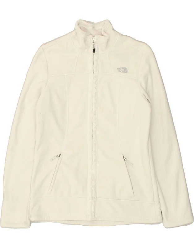 THE NORTH FACE Womens Tracksuit Top Jacket UK 14 Medium Off White Welt Pockets Slit Pockets Flap Pockets