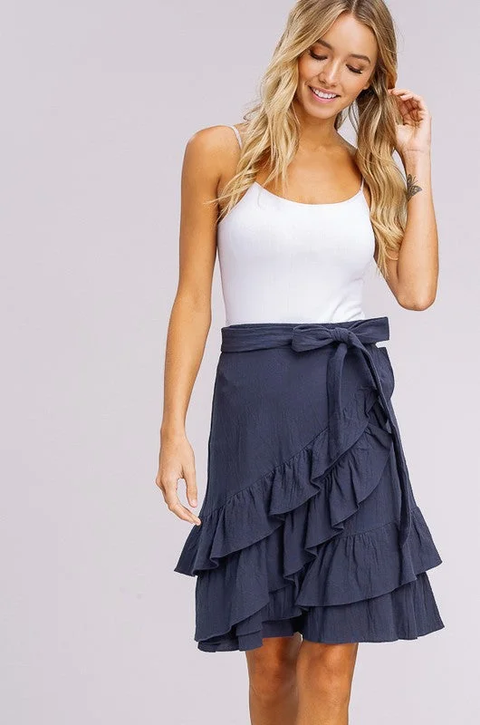 High Waisted Ruffle Skirt velvet skirt plush