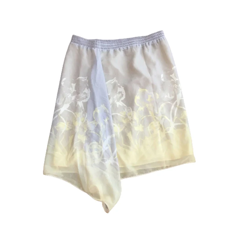 M.S.S.P. Ladies Size Small Pale Yellow/ Tan Floral Pattern Skirt, NWT leather skirt modern