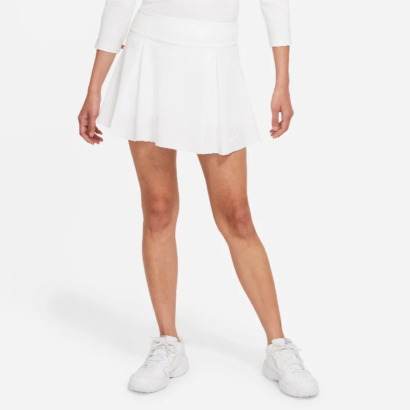 Nike Women's Dri-FIT Club Tennis Skirt (White/Black) silk skirt luxurious