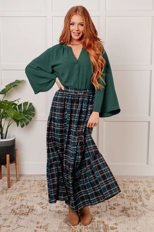 Plaid Perfection Maxi Skirt floral skirt print