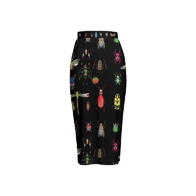 Shoosty® Bugs Black Women’s Back Split Pencil Skirt cashmere skirt fine