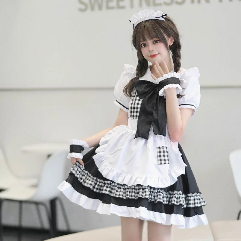 Sweet Lolita Costumes Short Sleeve Polyester Jumper Skirts lace skirt romantic