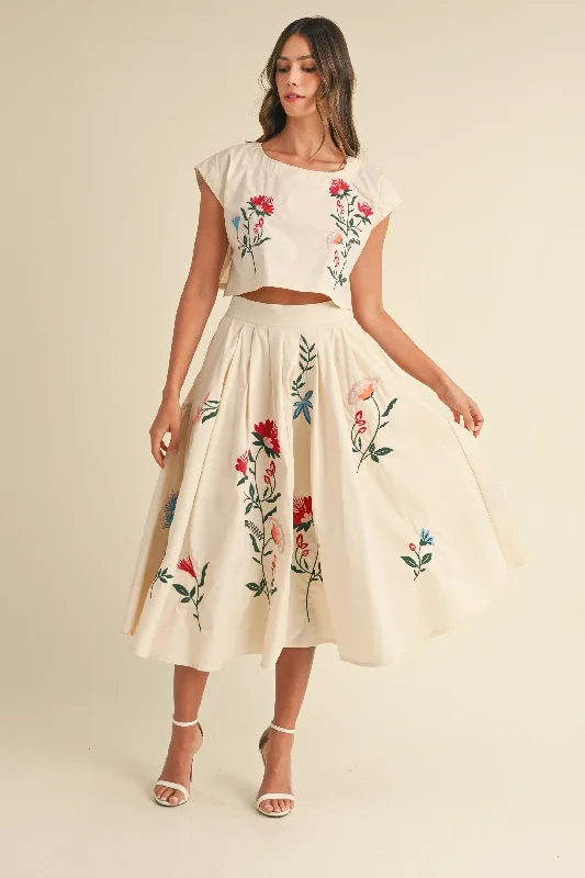 The Flora Crop Top + Midi Skirt Set - Sold Separately high slit skirt