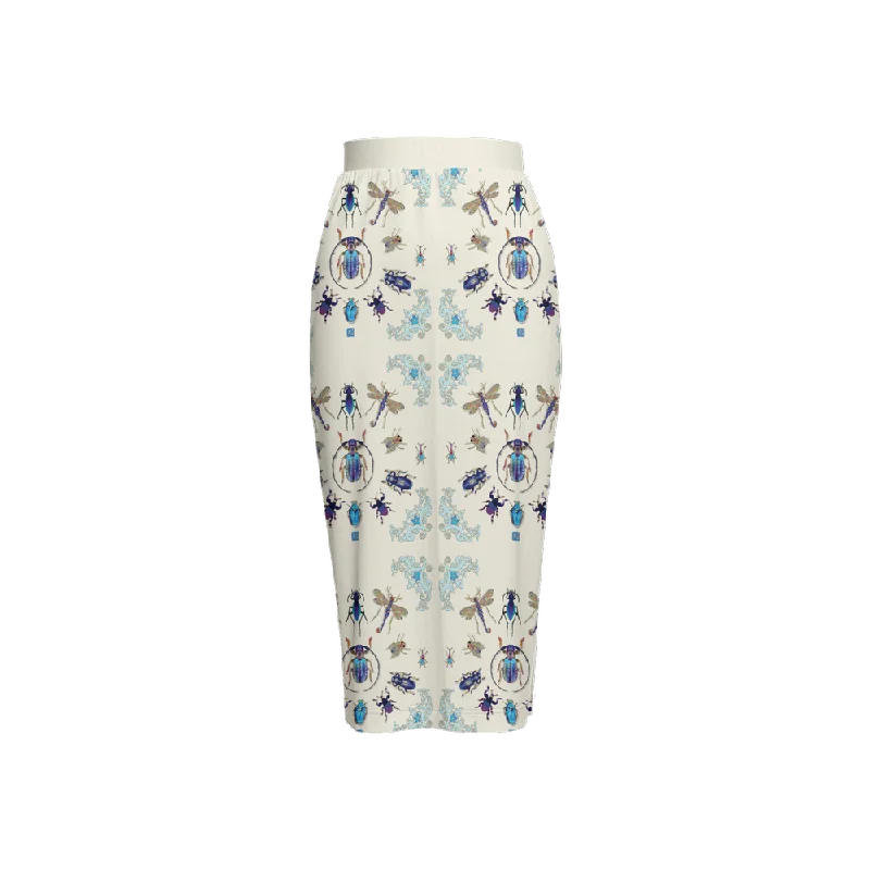 Women’s Back Blue Split Pencil Skirt modal blend skirt