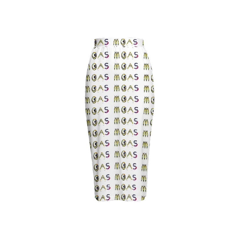 Women’s Moas White Back Split Pencil Skirt denim skirt classic