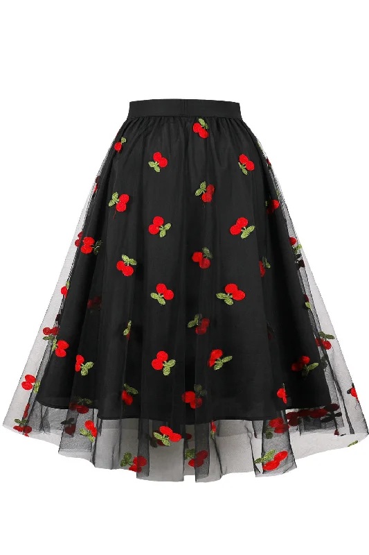 Black Cherry A-line Skirt mini skirt trendy