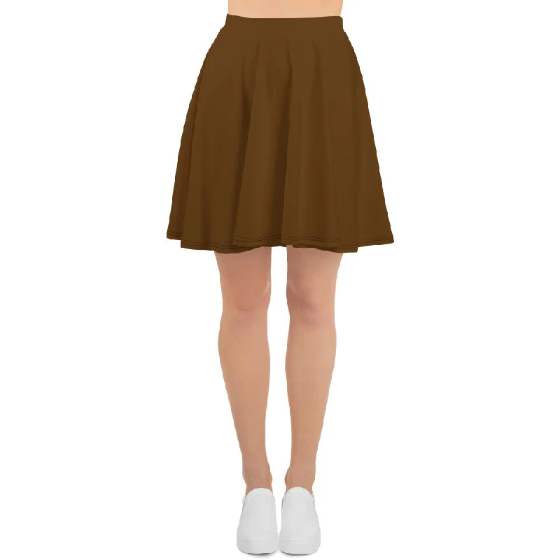 GG - Skater Skirt - Brown leather skirt refined