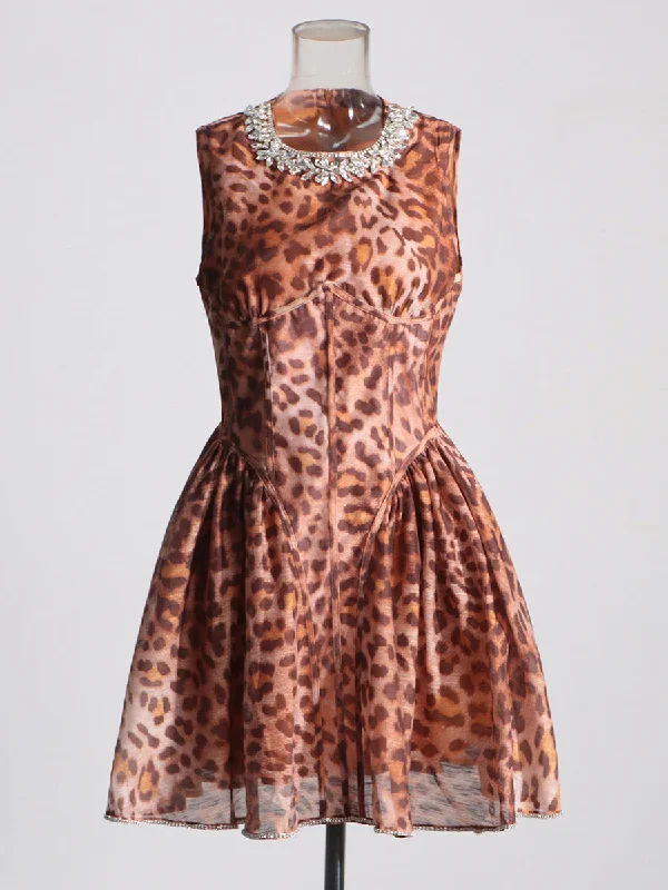 Leopard print short skirt lace skirt delicate