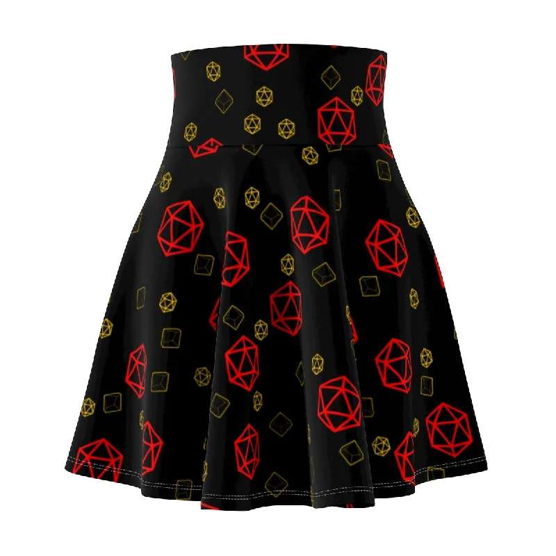 Red and Gold D20 Dice Skirt chiffon skirt airy